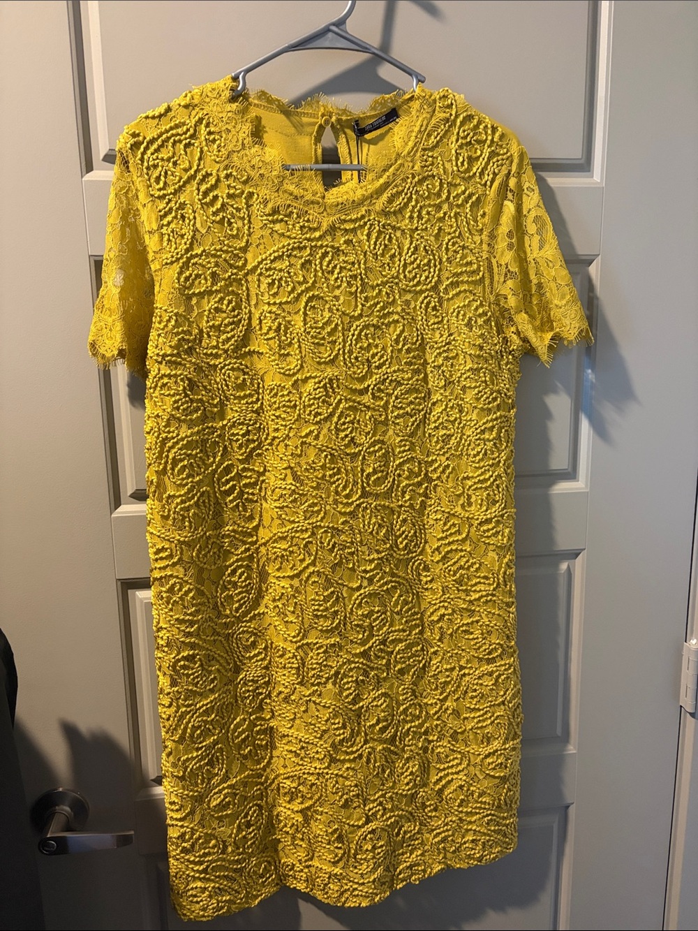 Zara Yellow Lace Mini Dress